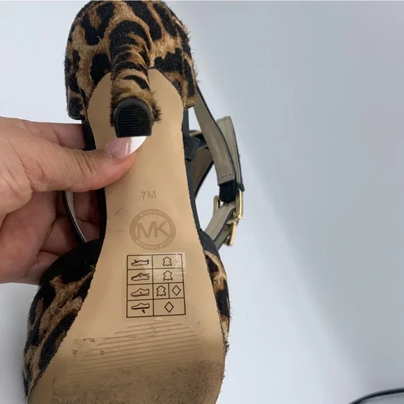 MICHAEL KORS HEELS LEOPARD PRINT SIZE 7 - Picture 5 of 10